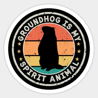 Groundhog is My Spirit Animal Vintage | Funny Groundhog Admirer Sticker